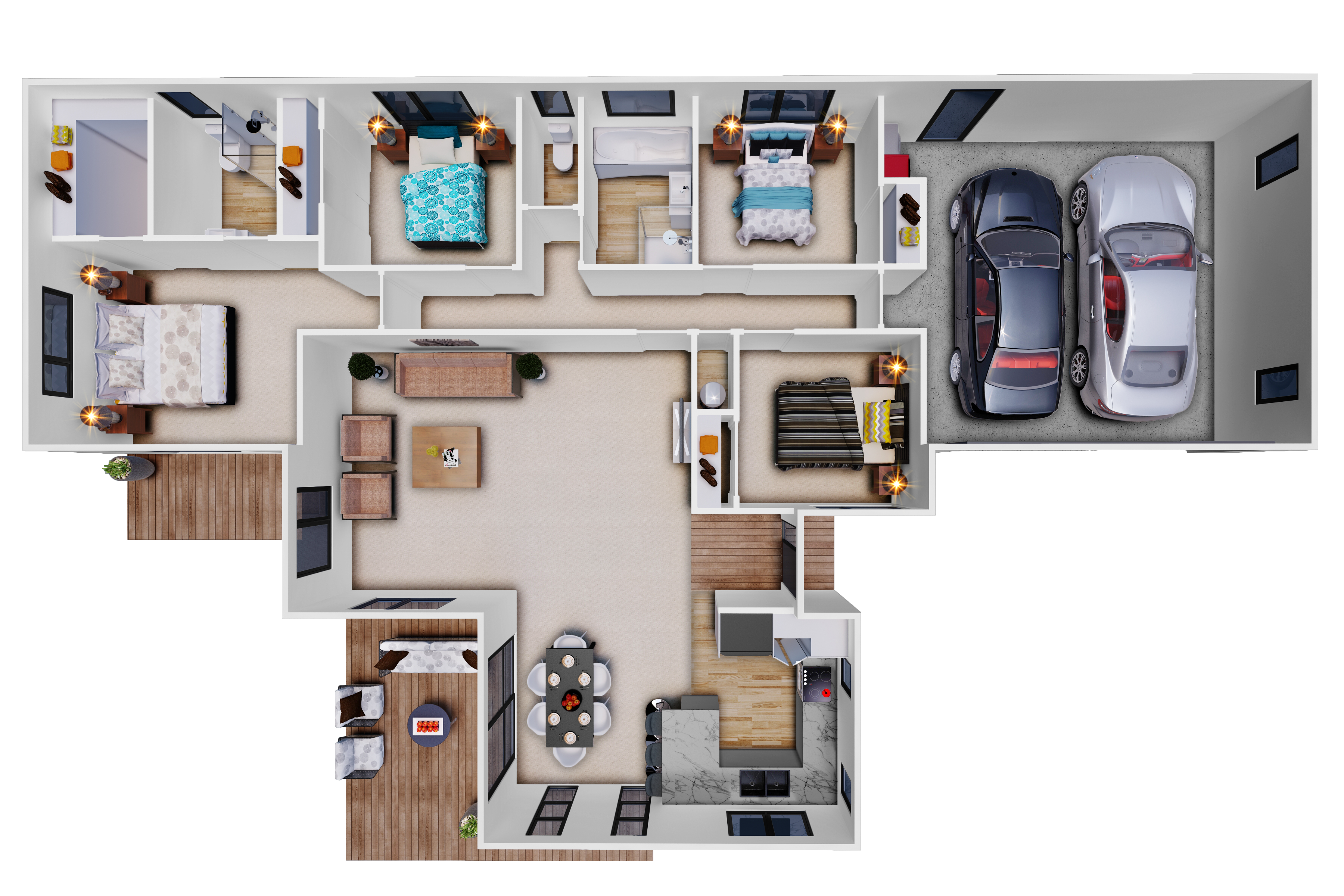 NZ 172 Cape Kidnappers 3D Floor Plan