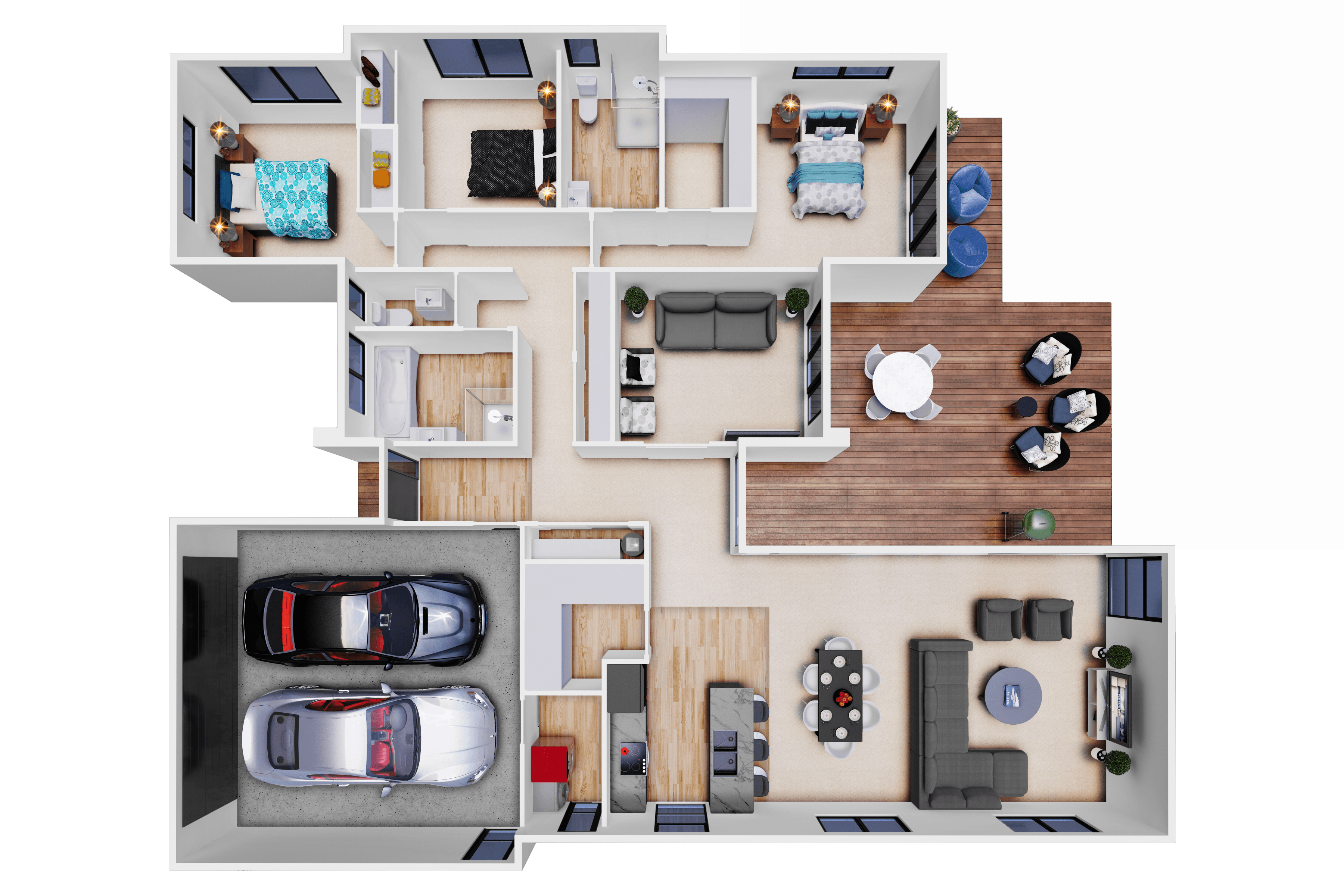 NZ 190 Kaiwera 3D Floor Plan