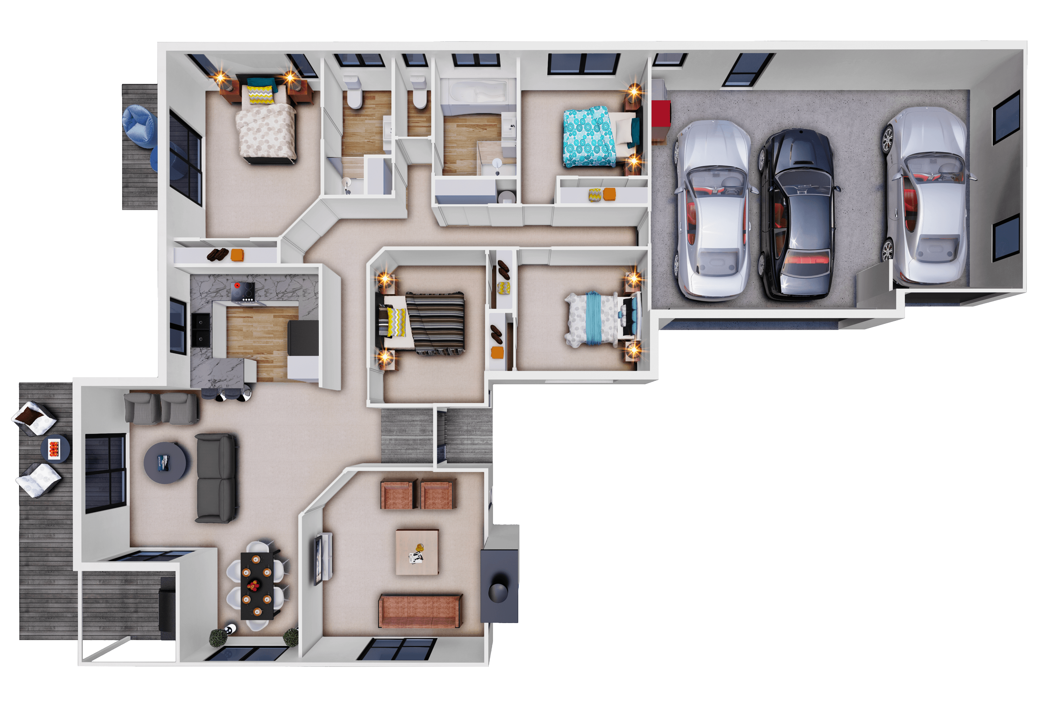 NZ 224 Karapiro 3D Floor plan