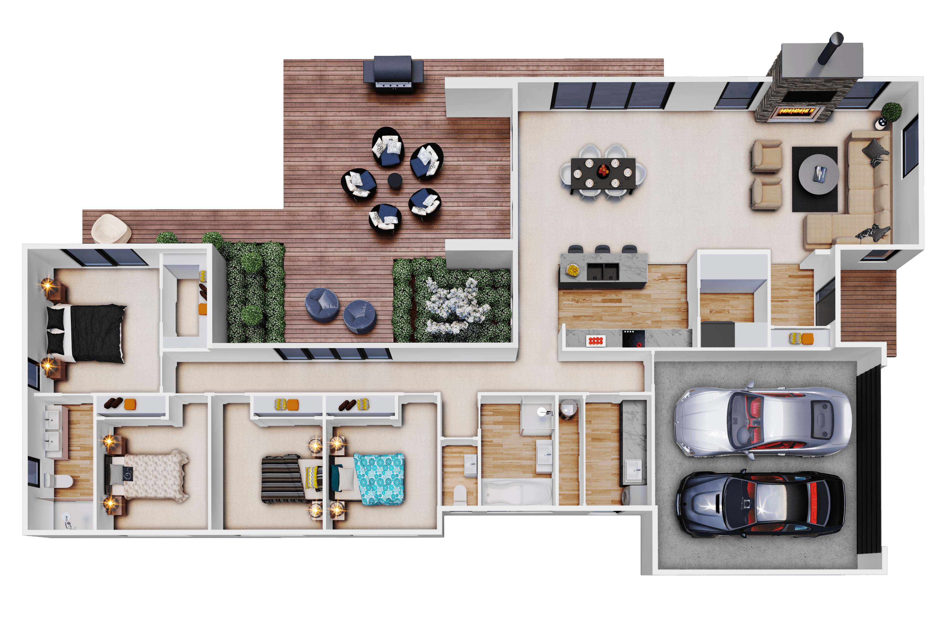NZ203 Mt Aspiring 3D Floor plan