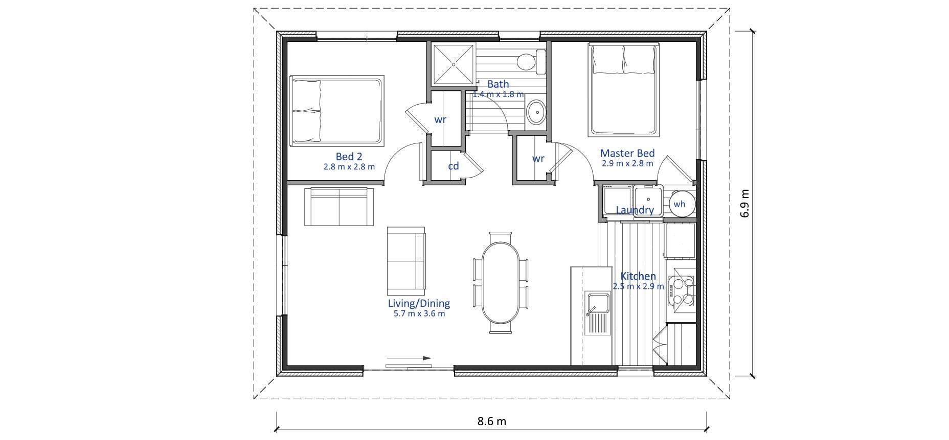 NZB 60 Wairoa Floor plan Reversed